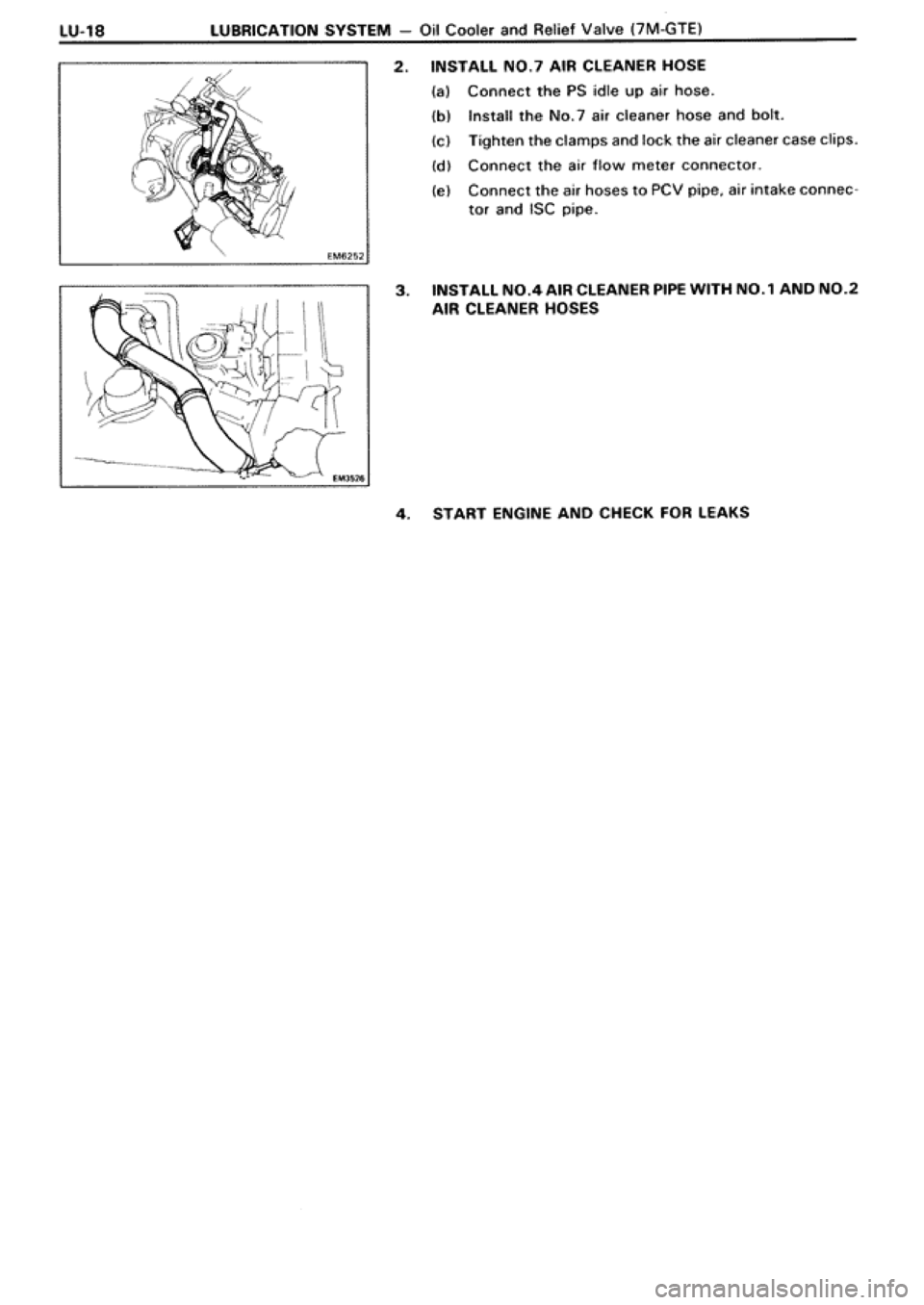 TOYOTA SUPRA 1990 3.G Workshop Manual 