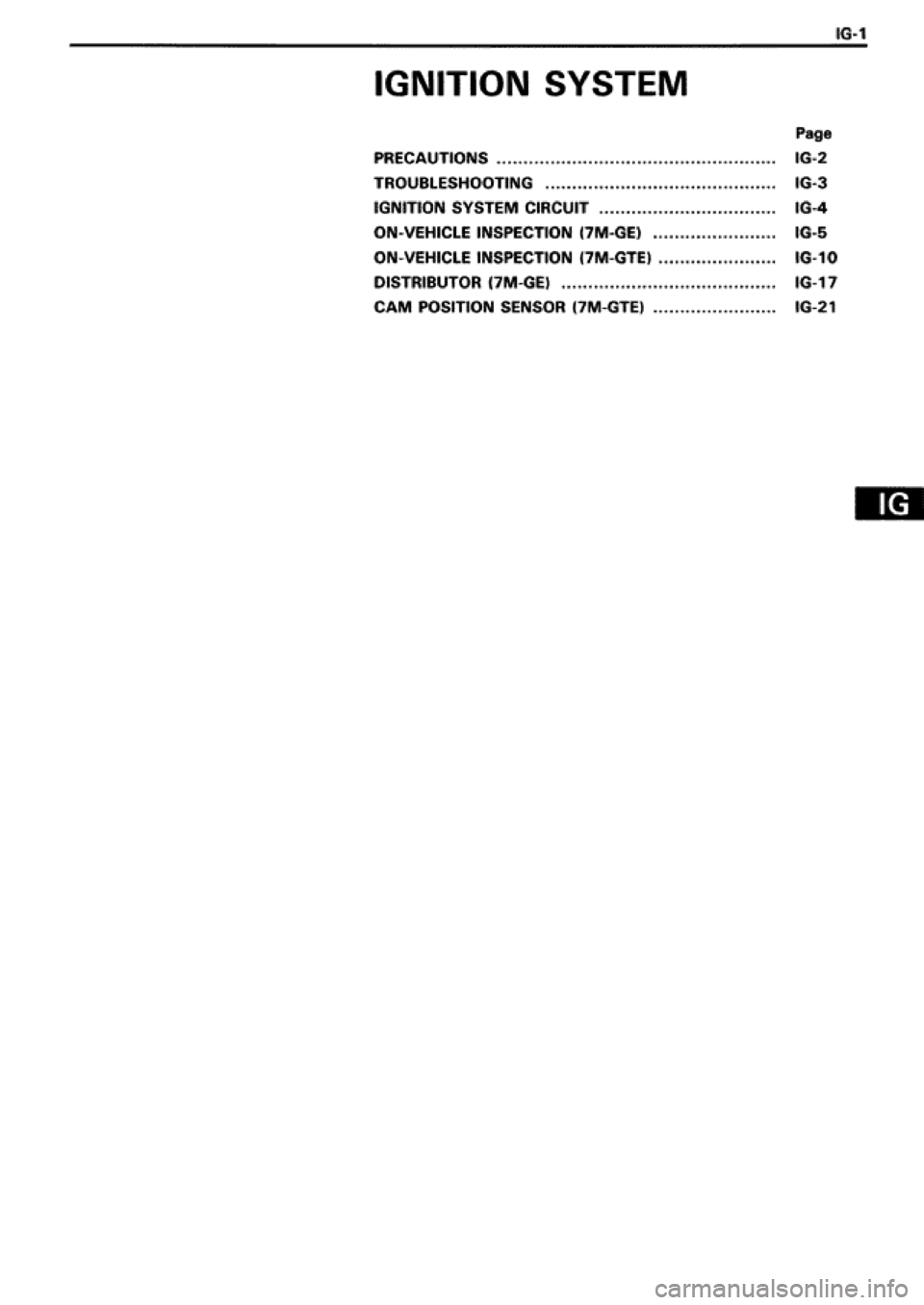 TOYOTA SUPRA 1990 3.G Workshop Manual 