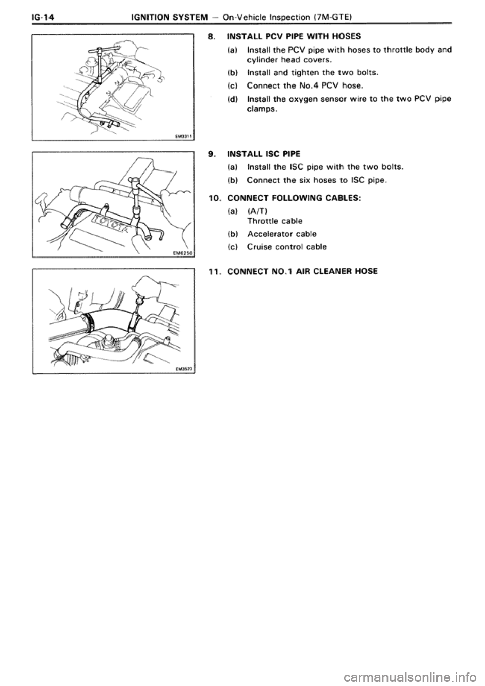 TOYOTA SUPRA 1990 3.G Workshop Manual 