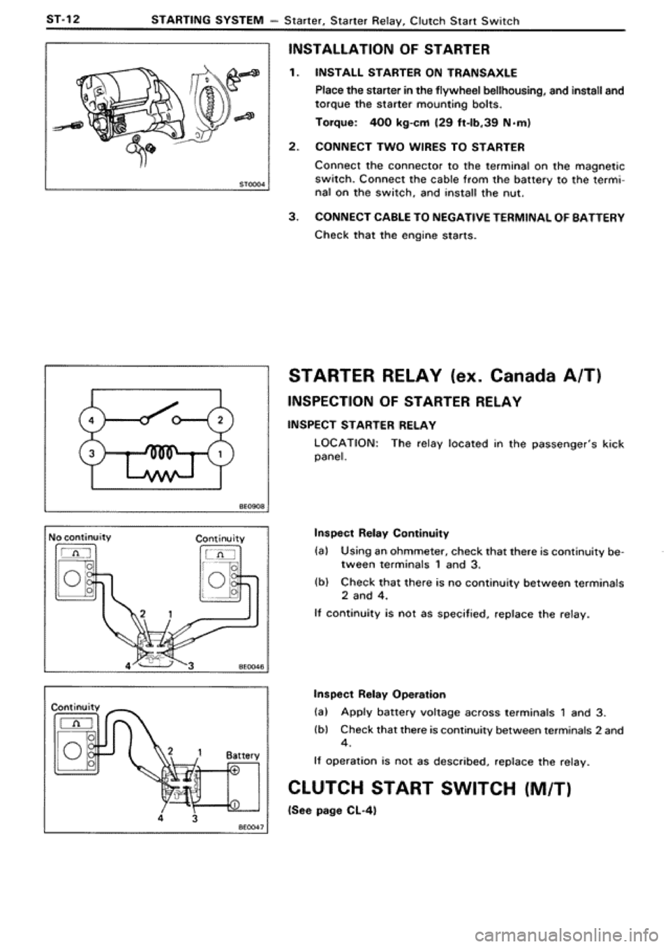 TOYOTA SUPRA 1990 3.G Workshop Manual 