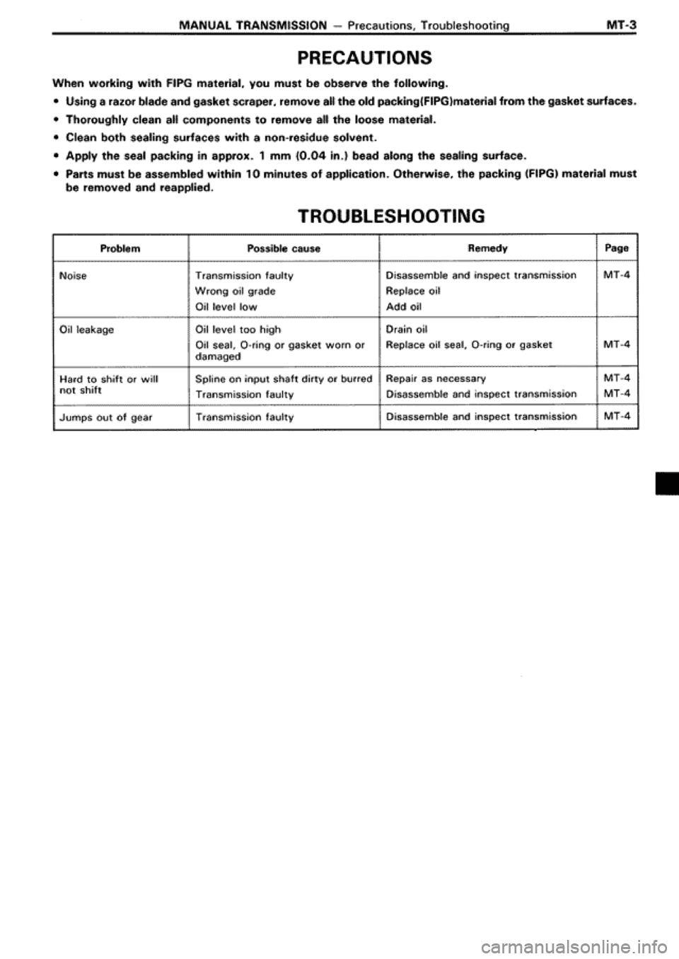 TOYOTA SUPRA 1990 3.G Workshop Manual 