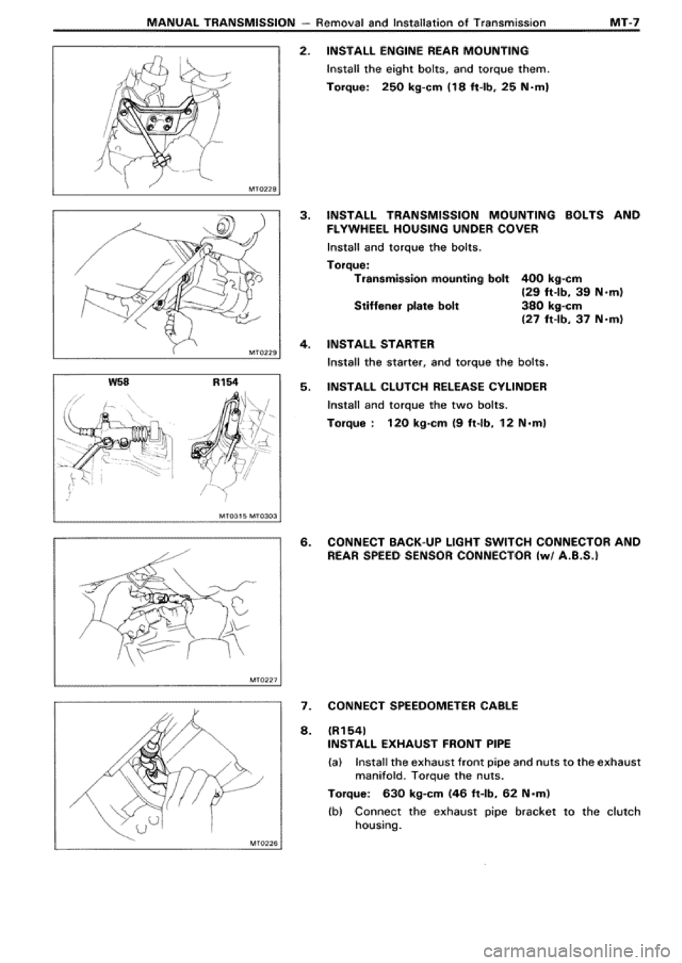 TOYOTA SUPRA 1990 3.G Workshop Manual 