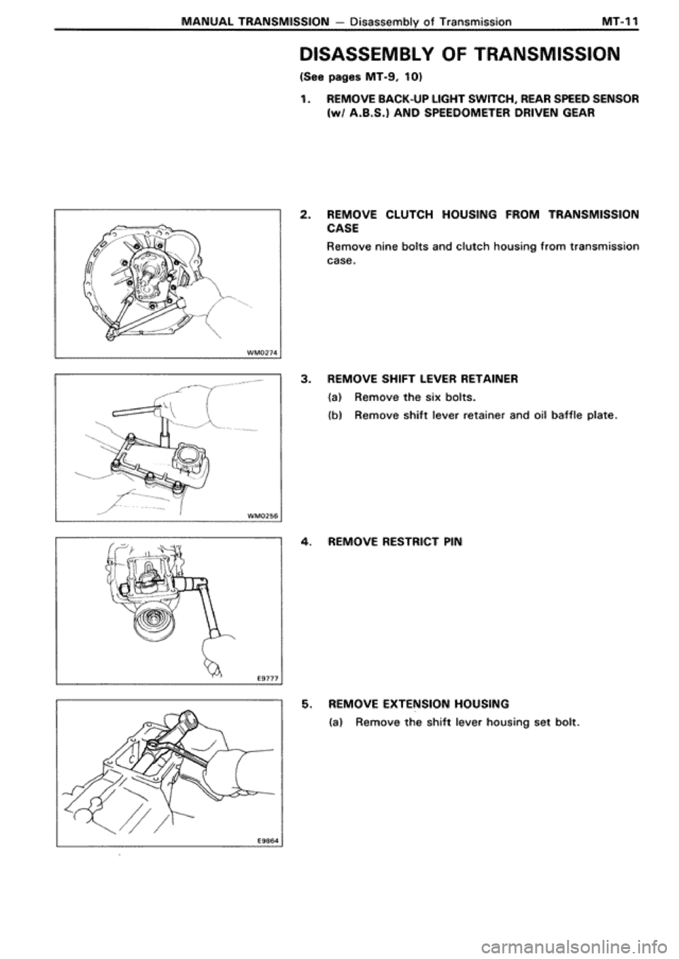 TOYOTA SUPRA 1990 3.G Workshop Manual 
