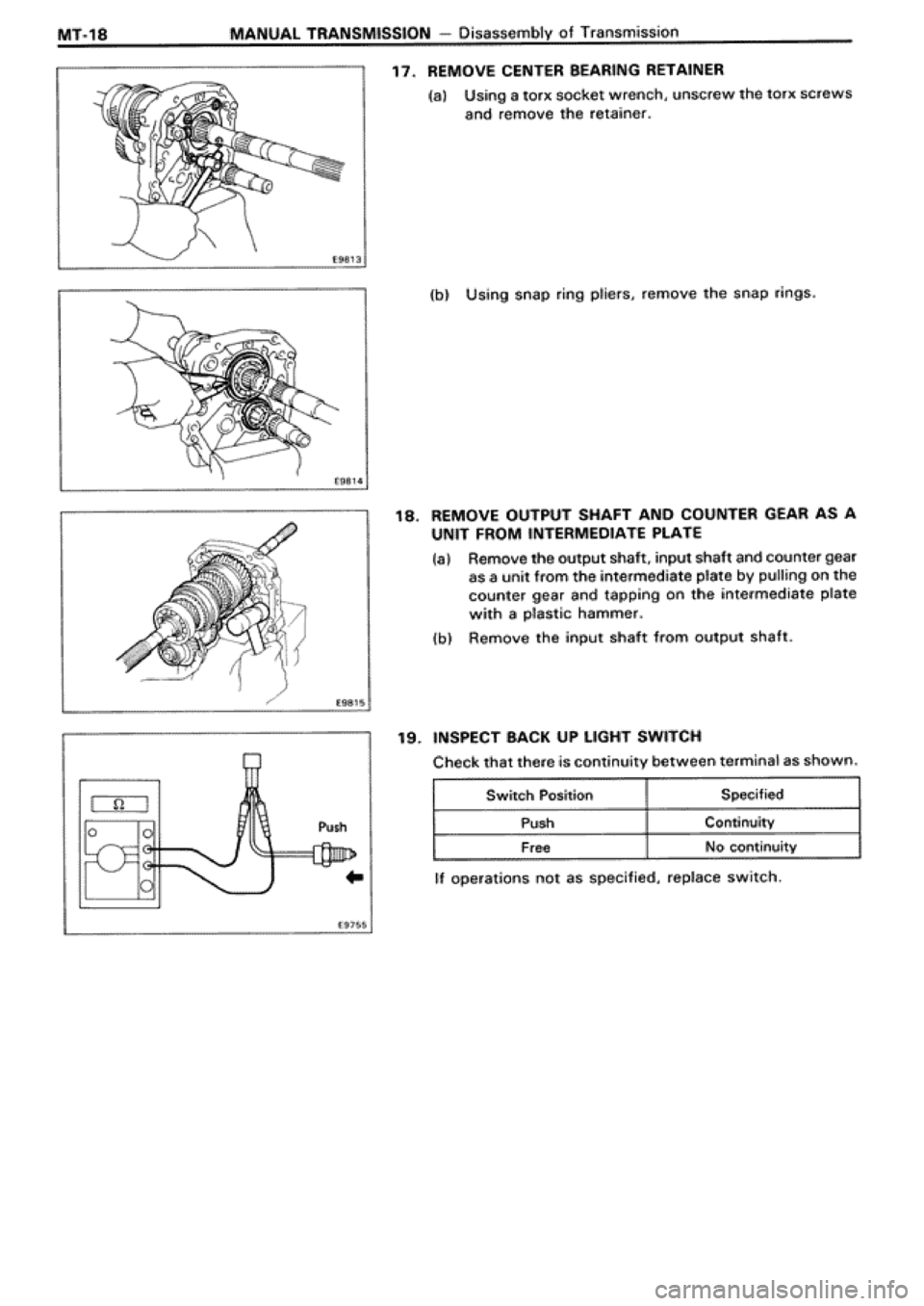TOYOTA SUPRA 1990 3.G Workshop Manual 