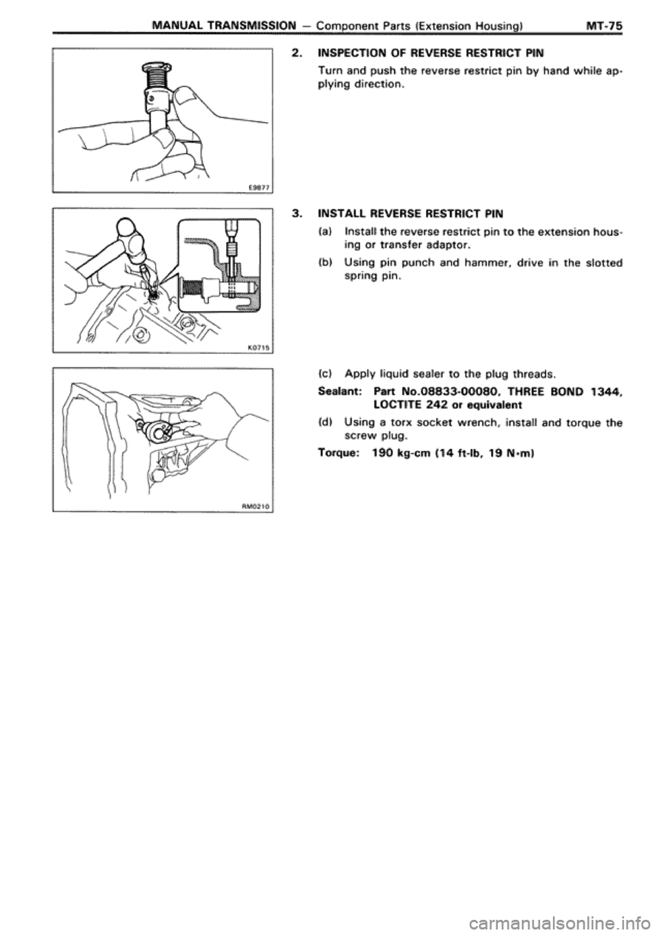 TOYOTA SUPRA 1990 3.G Workshop Manual 