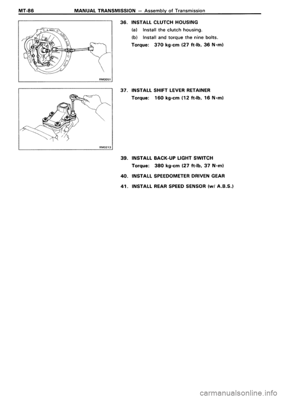 TOYOTA SUPRA 1990 3.G Workshop Manual 