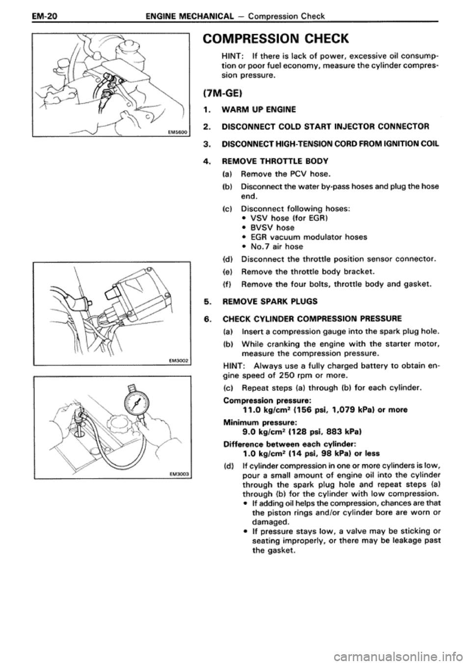 TOYOTA SUPRA 1990 3.G Workshop Manual 