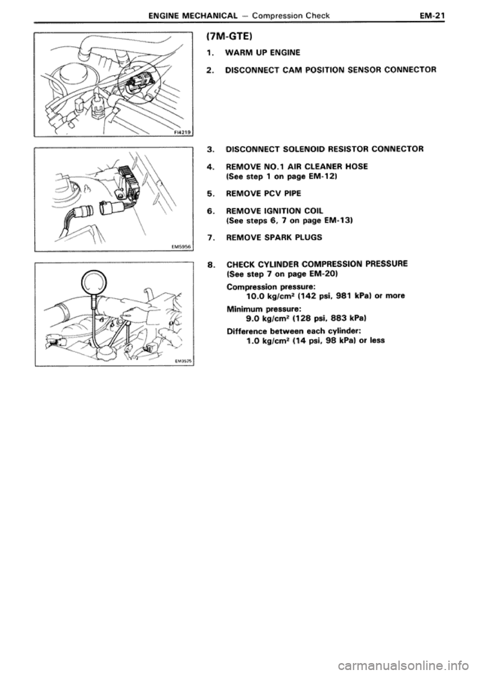 TOYOTA SUPRA 1990 3.G Workshop Manual 