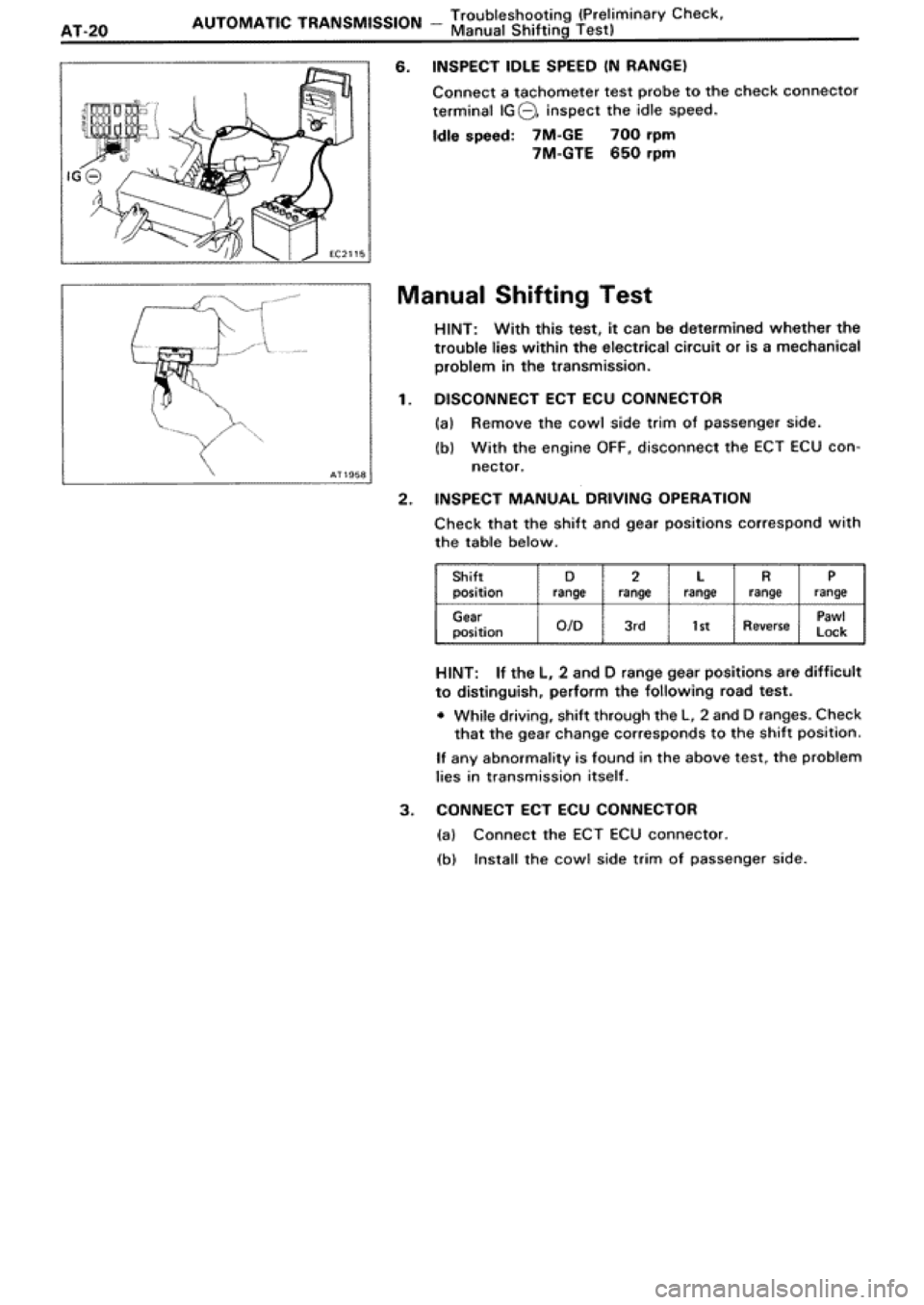 TOYOTA SUPRA 1990 3.G Workshop Manual 