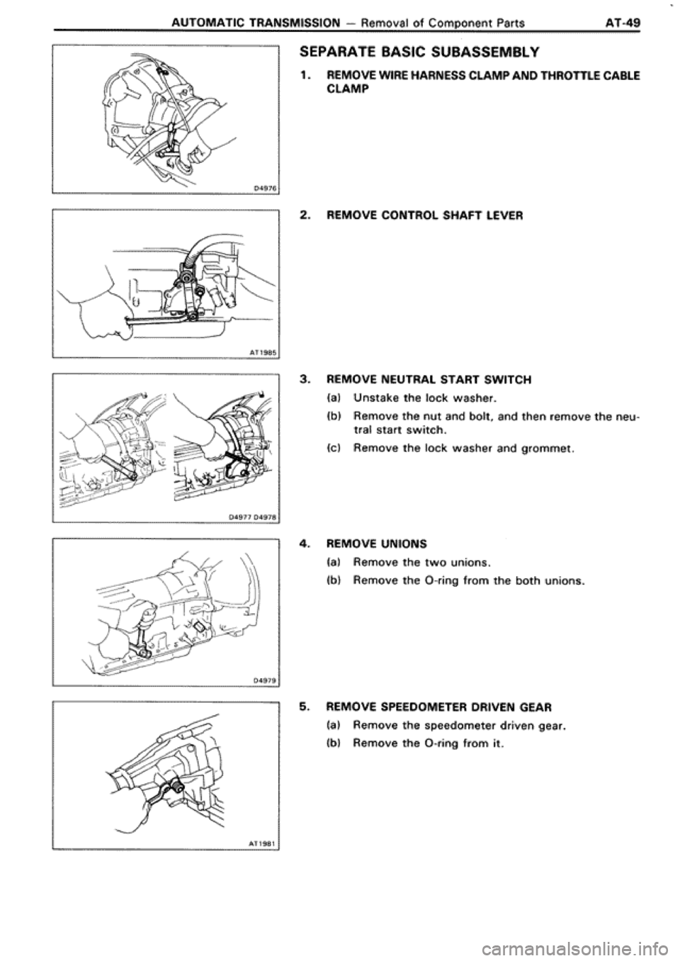 TOYOTA SUPRA 1990 3.G Workshop Manual 