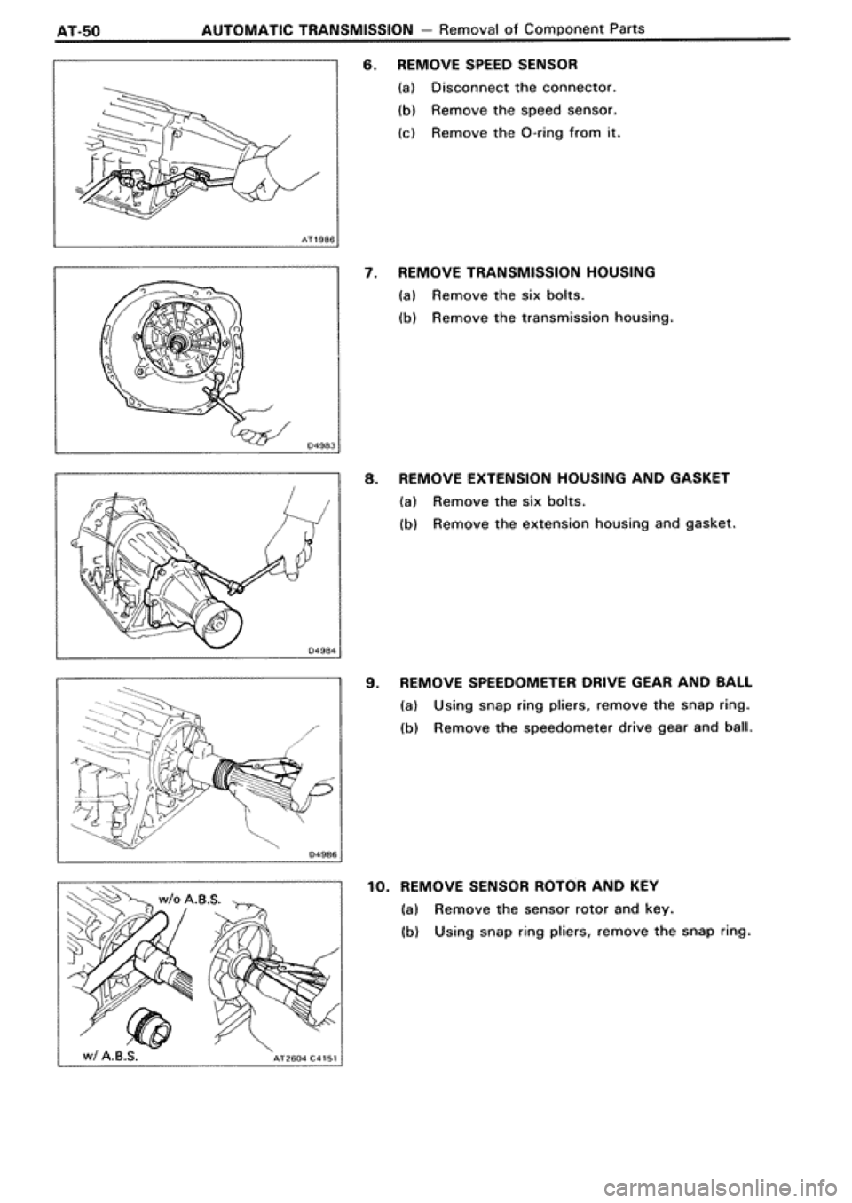 TOYOTA SUPRA 1990 3.G Workshop Manual 