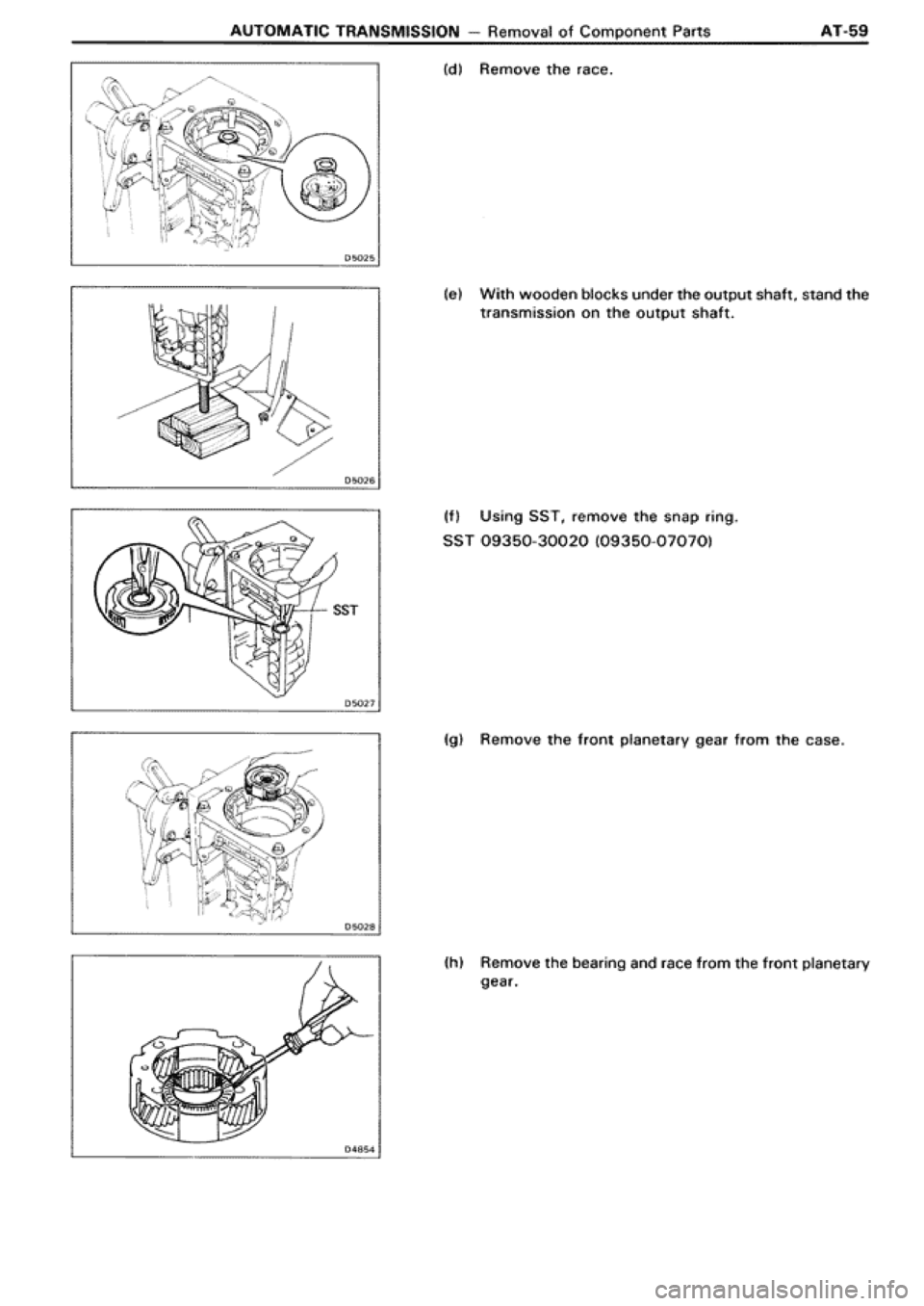TOYOTA SUPRA 1990 3.G Workshop Manual 