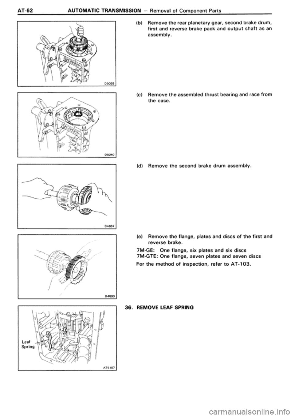TOYOTA SUPRA 1990 3.G Workshop Manual 