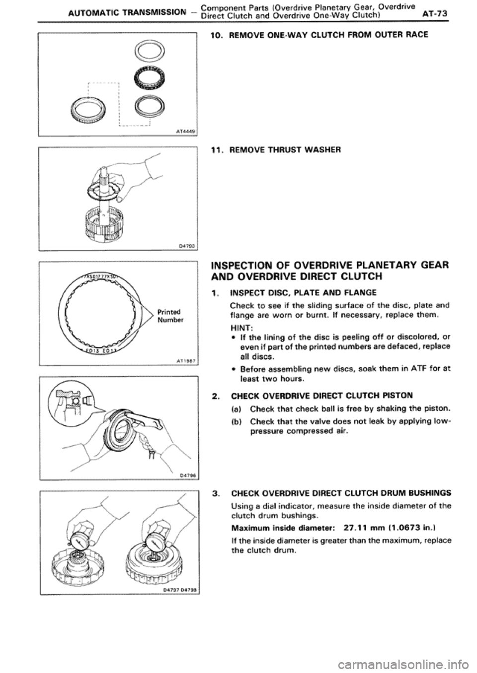 TOYOTA SUPRA 1990 3.G Workshop Manual 
