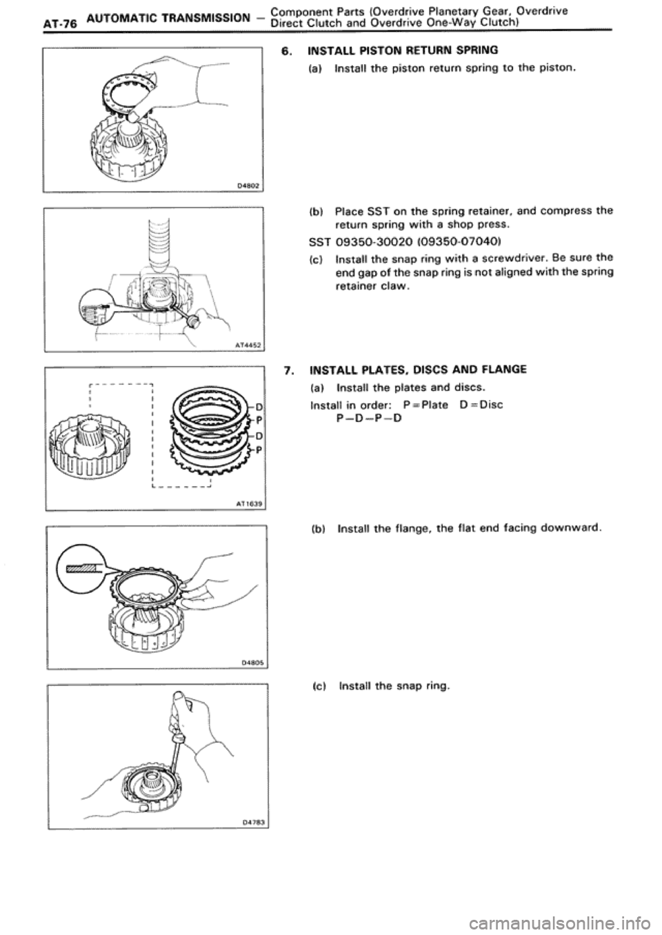 TOYOTA SUPRA 1990 3.G Workshop Manual 