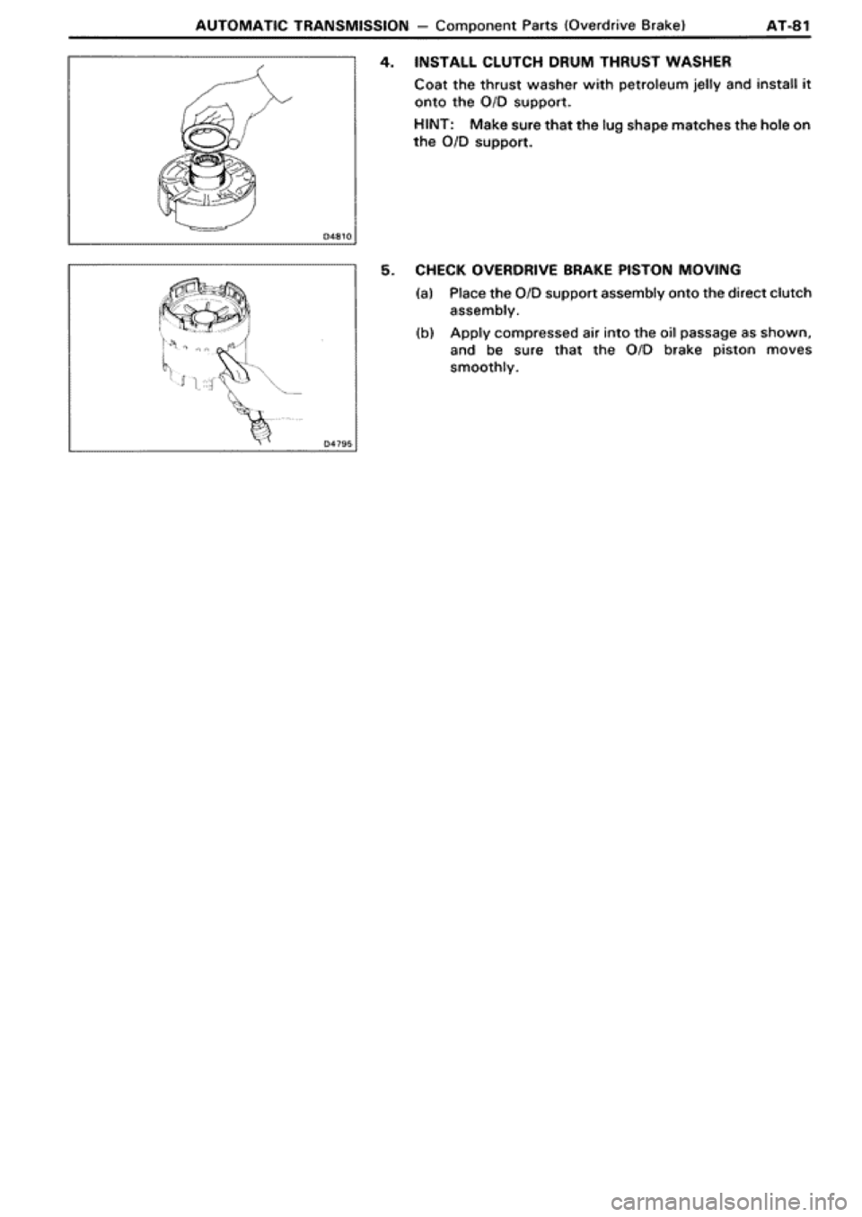 TOYOTA SUPRA 1990 3.G Workshop Manual 
