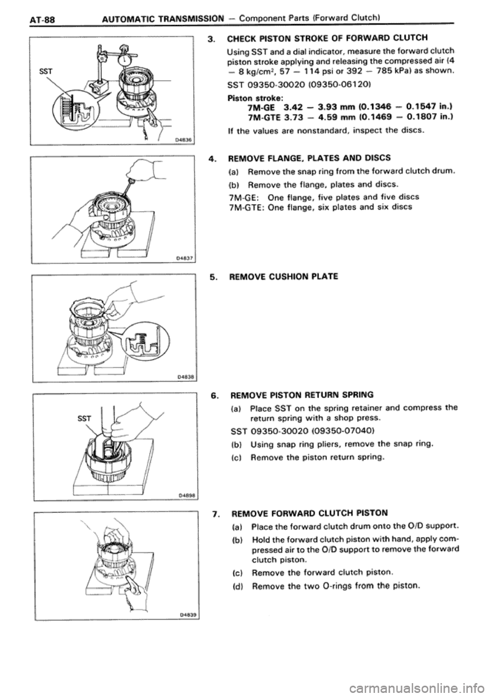 TOYOTA SUPRA 1990 3.G Workshop Manual 