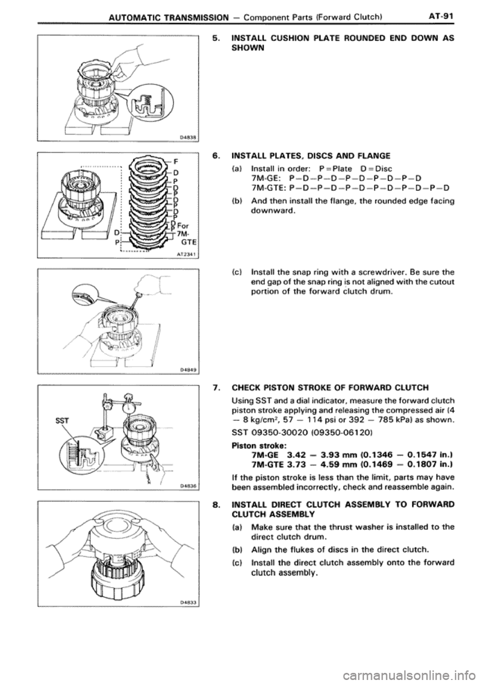 TOYOTA SUPRA 1990 3.G Workshop Manual 