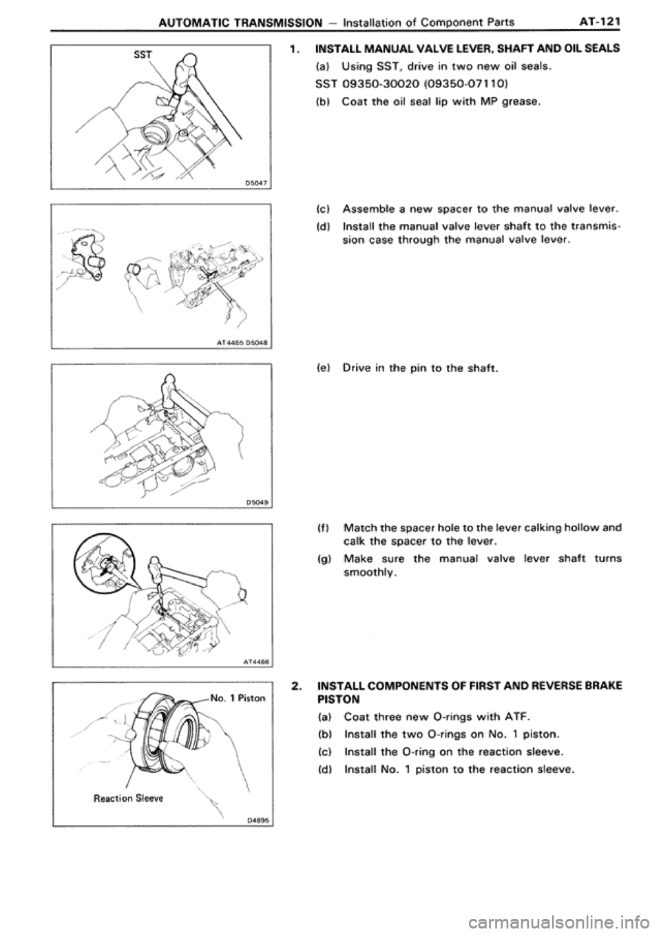 TOYOTA SUPRA 1990 3.G Workshop Manual 