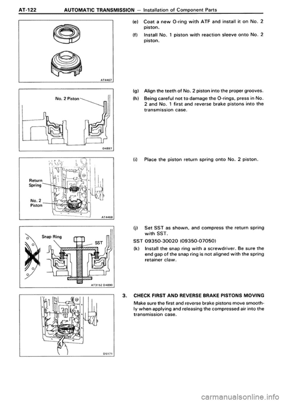 TOYOTA SUPRA 1990 3.G Workshop Manual 