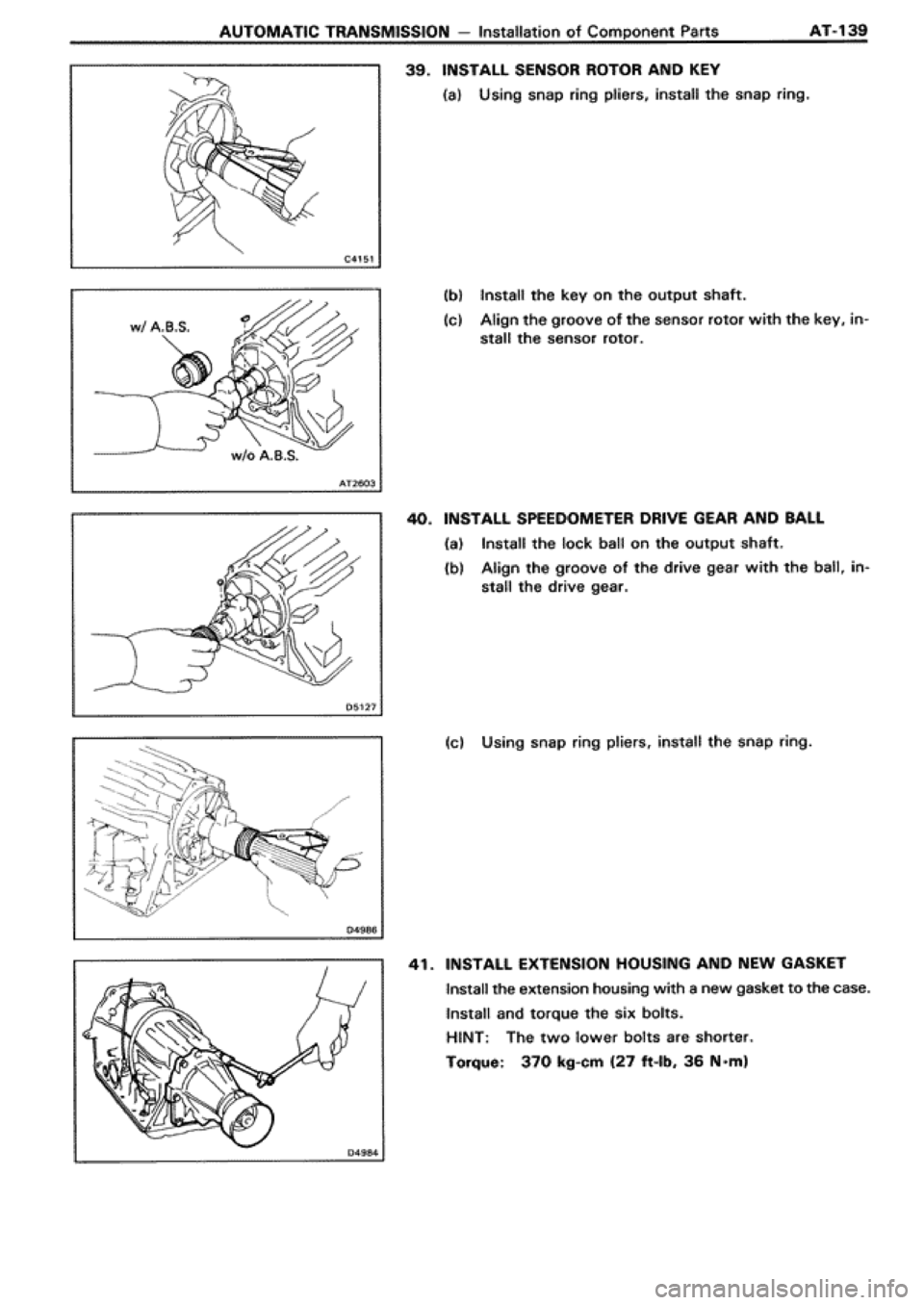 TOYOTA SUPRA 1990 3.G Workshop Manual 