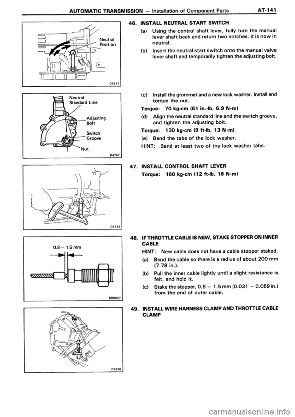 TOYOTA SUPRA 1990 3.G Workshop Manual 