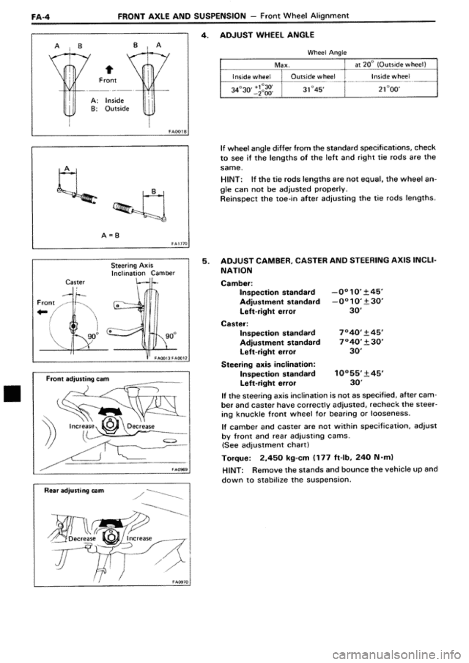 TOYOTA SUPRA 1990 3.G Workshop Manual 