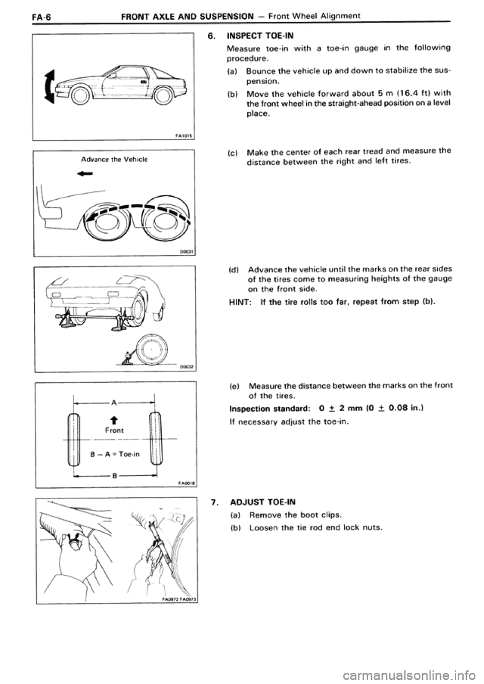 TOYOTA SUPRA 1990 3.G Workshop Manual 