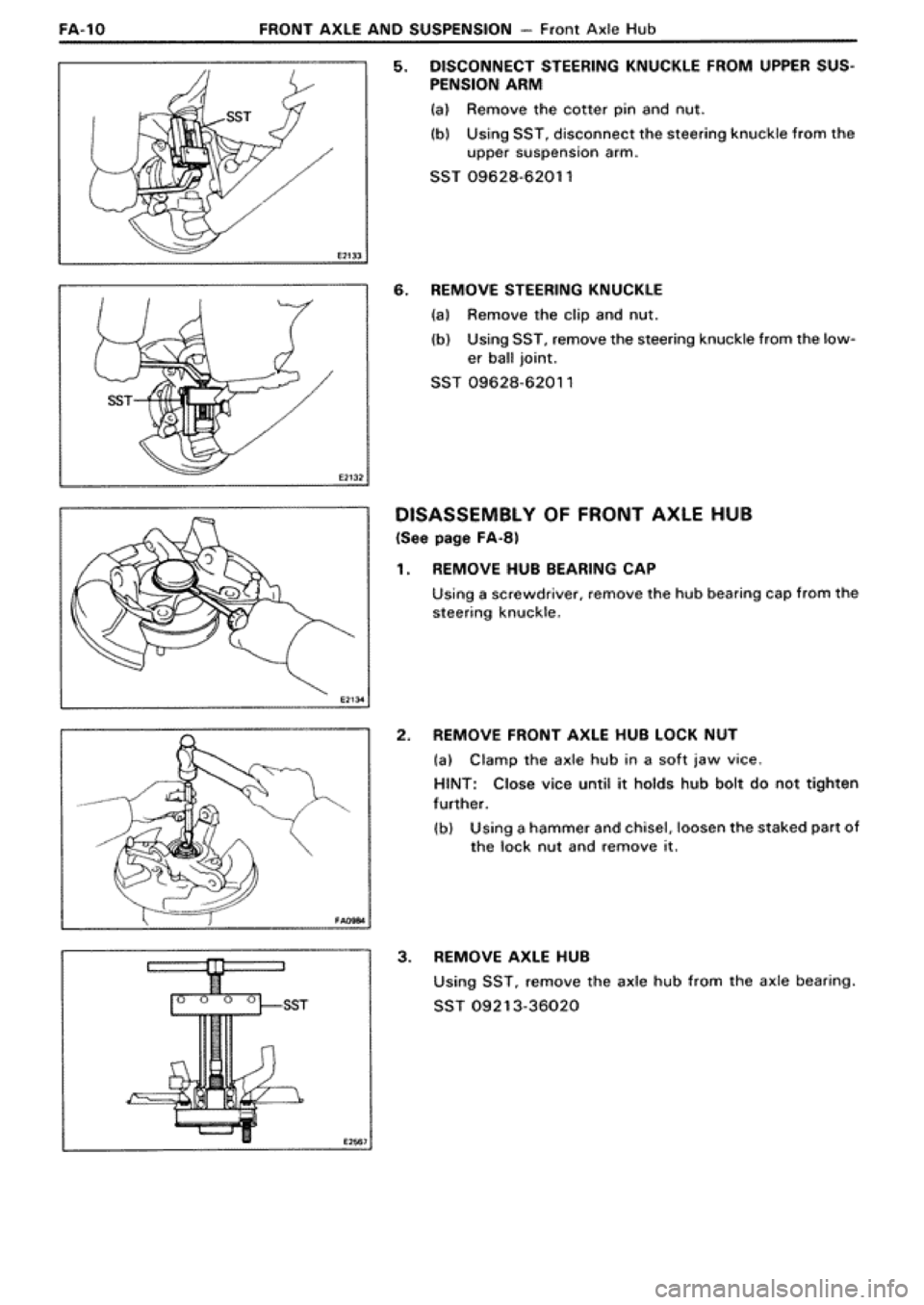 TOYOTA SUPRA 1990 3.G Workshop Manual 