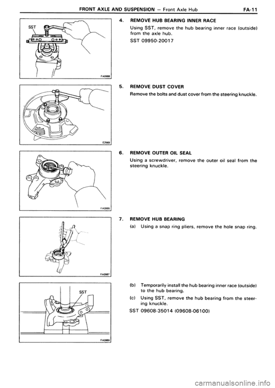 TOYOTA SUPRA 1990 3.G Workshop Manual 