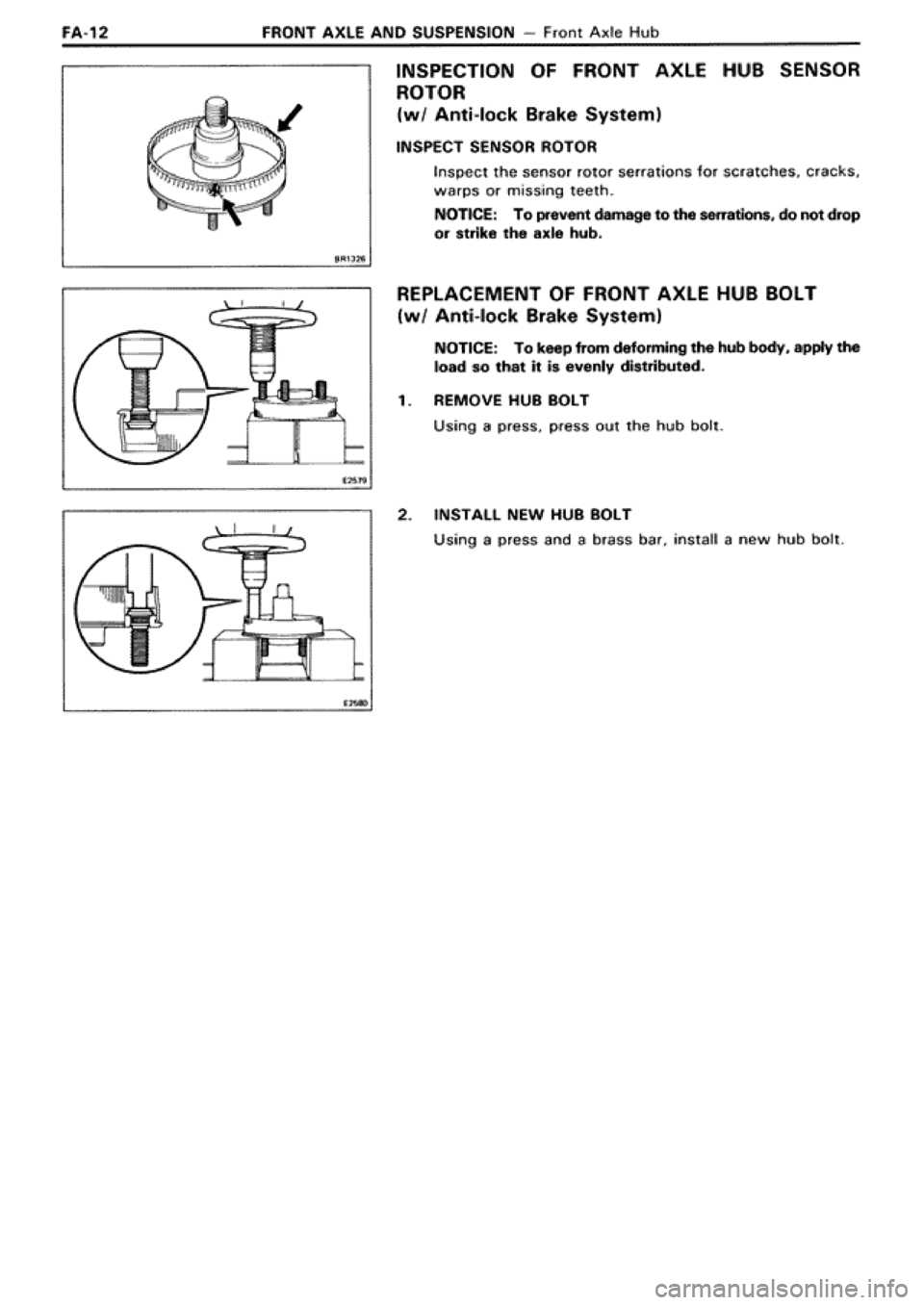 TOYOTA SUPRA 1990 3.G Workshop Manual 