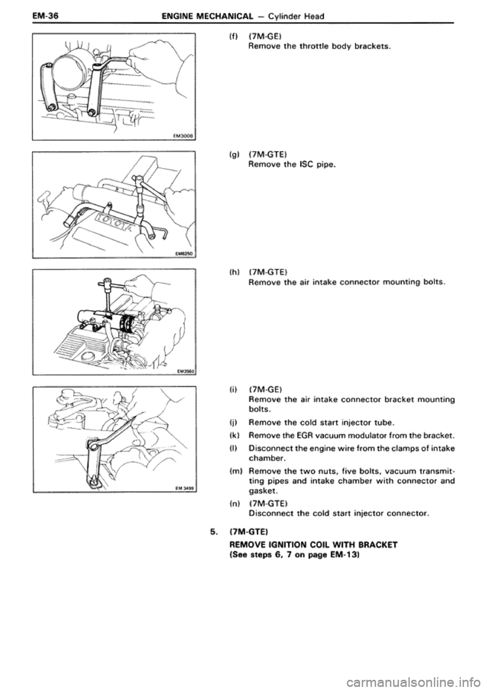 TOYOTA SUPRA 1990 3.G Workshop Manual 