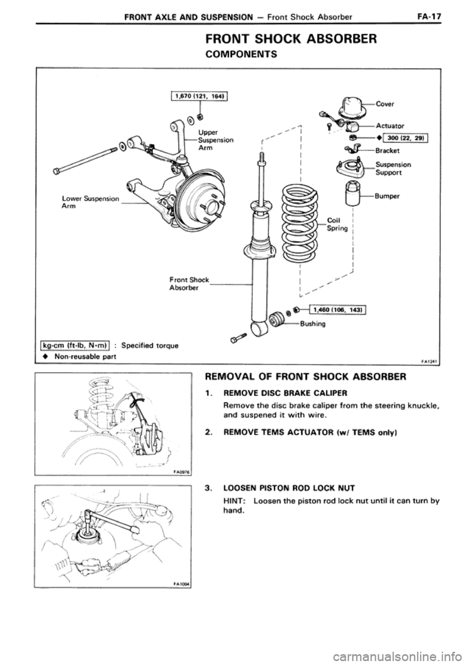 TOYOTA SUPRA 1990 3.G Workshop Manual 