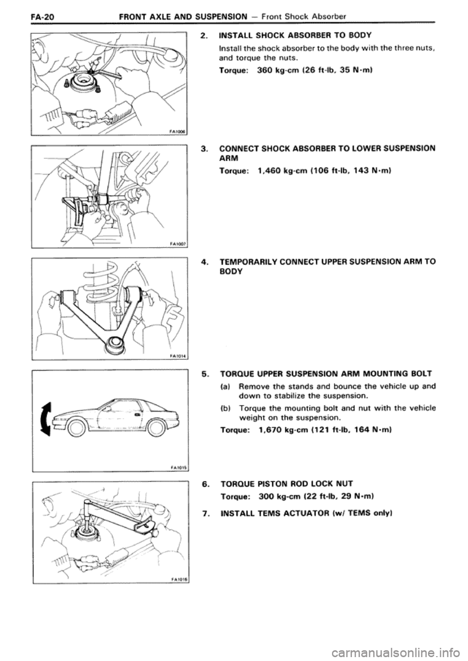 TOYOTA SUPRA 1990 3.G Workshop Manual 