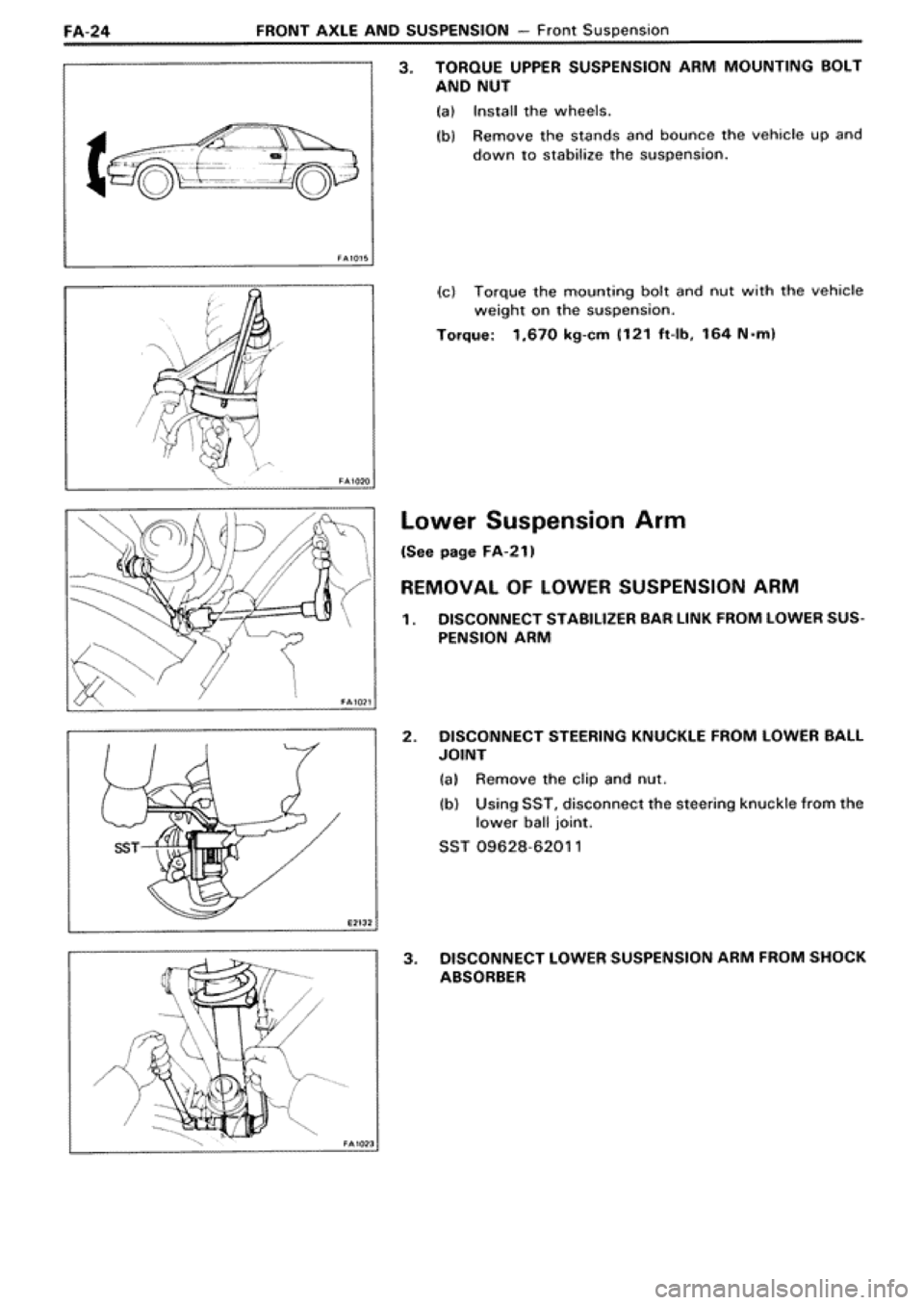 TOYOTA SUPRA 1990 3.G Workshop Manual 