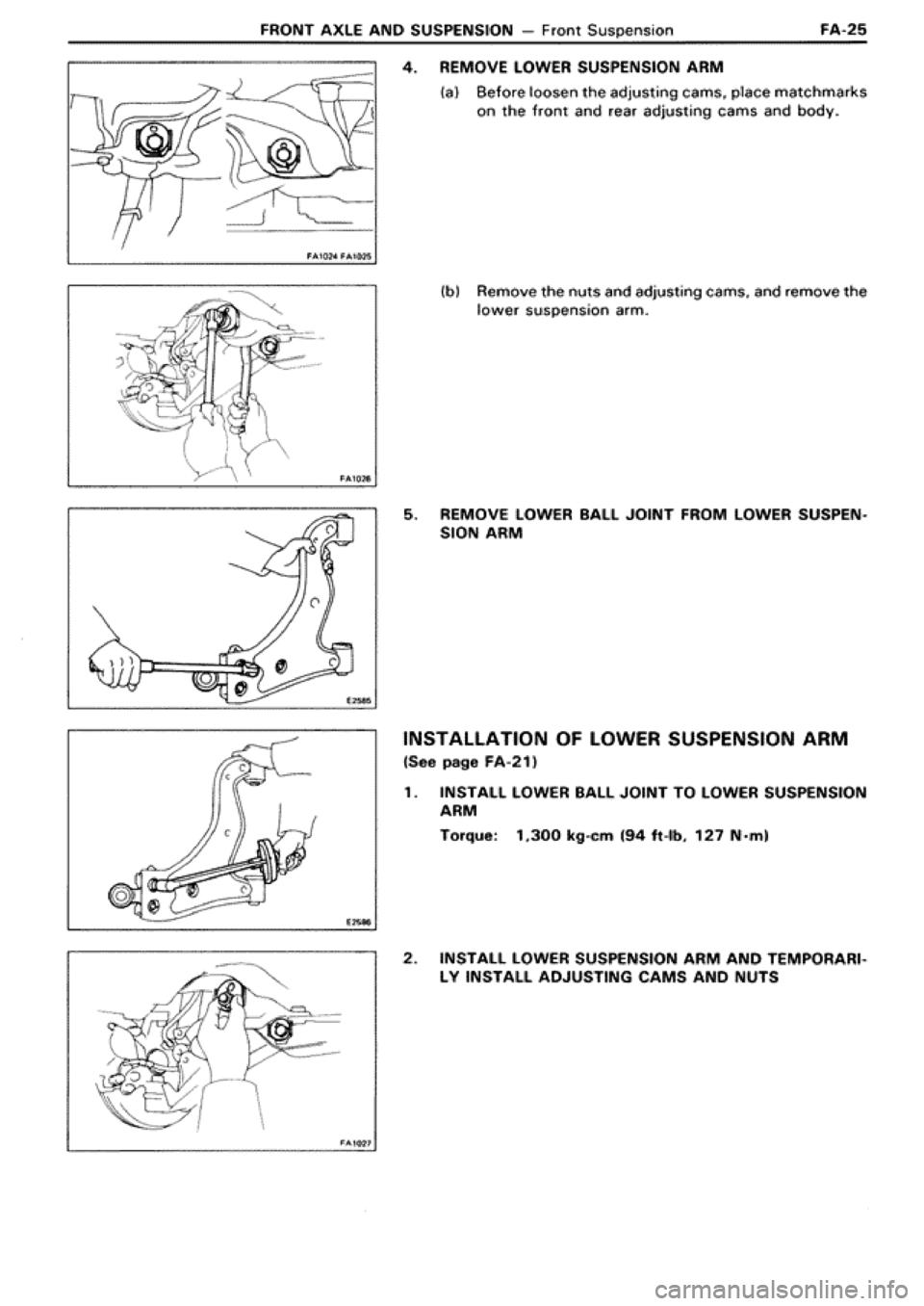 TOYOTA SUPRA 1990 3.G Workshop Manual 