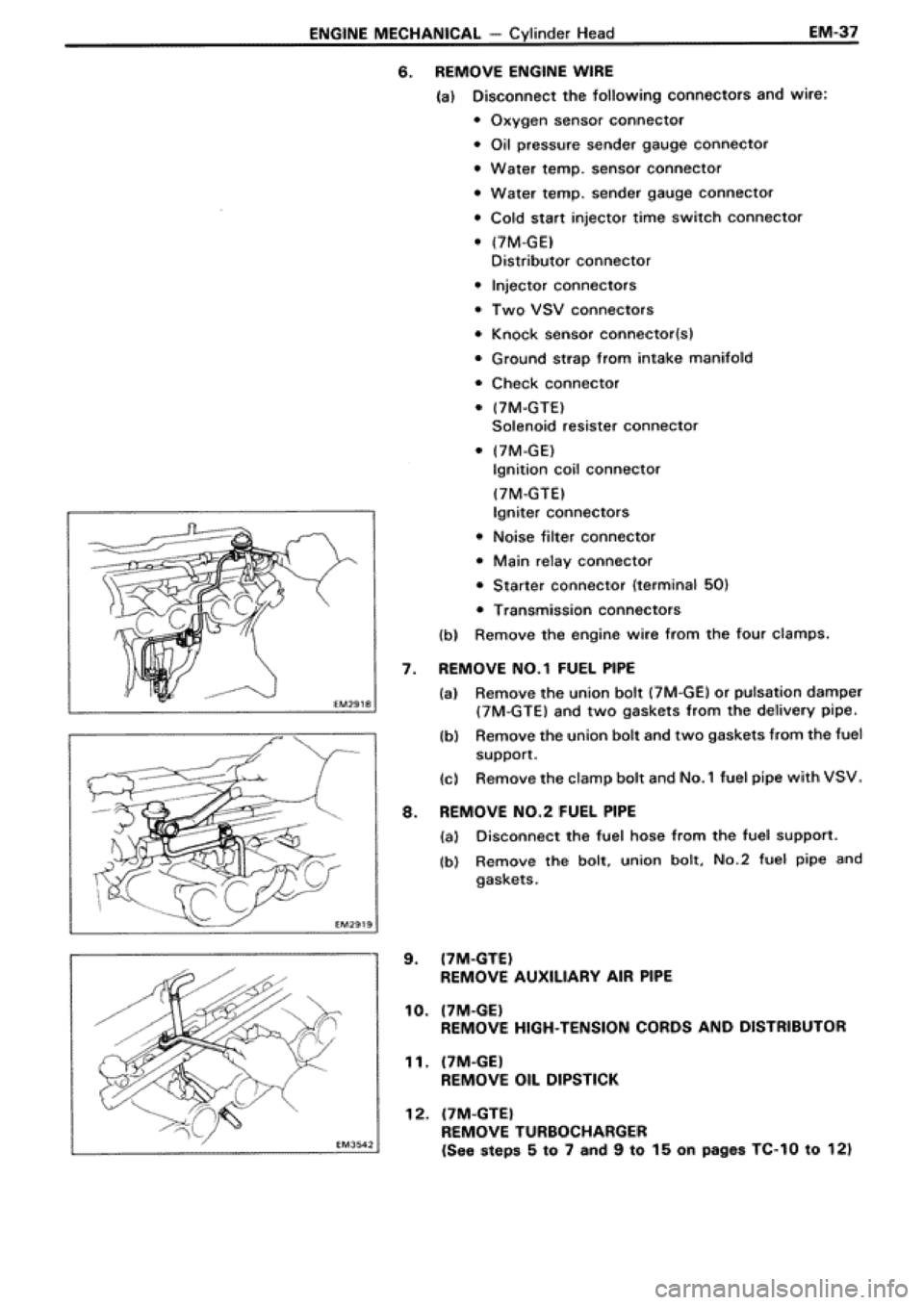 TOYOTA SUPRA 1990 3.G Workshop Manual 