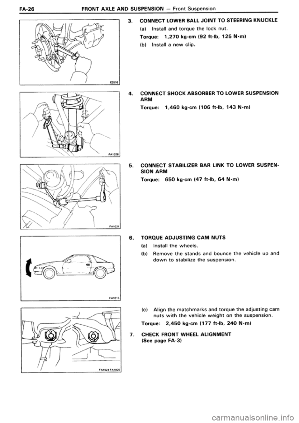 TOYOTA SUPRA 1990 3.G Workshop Manual 