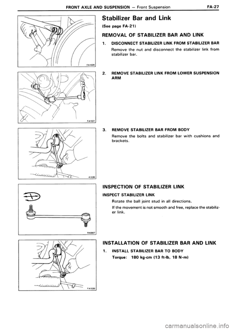 TOYOTA SUPRA 1990 3.G Workshop Manual 