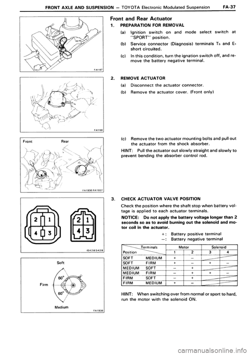 TOYOTA SUPRA 1990 3.G Workshop Manual 