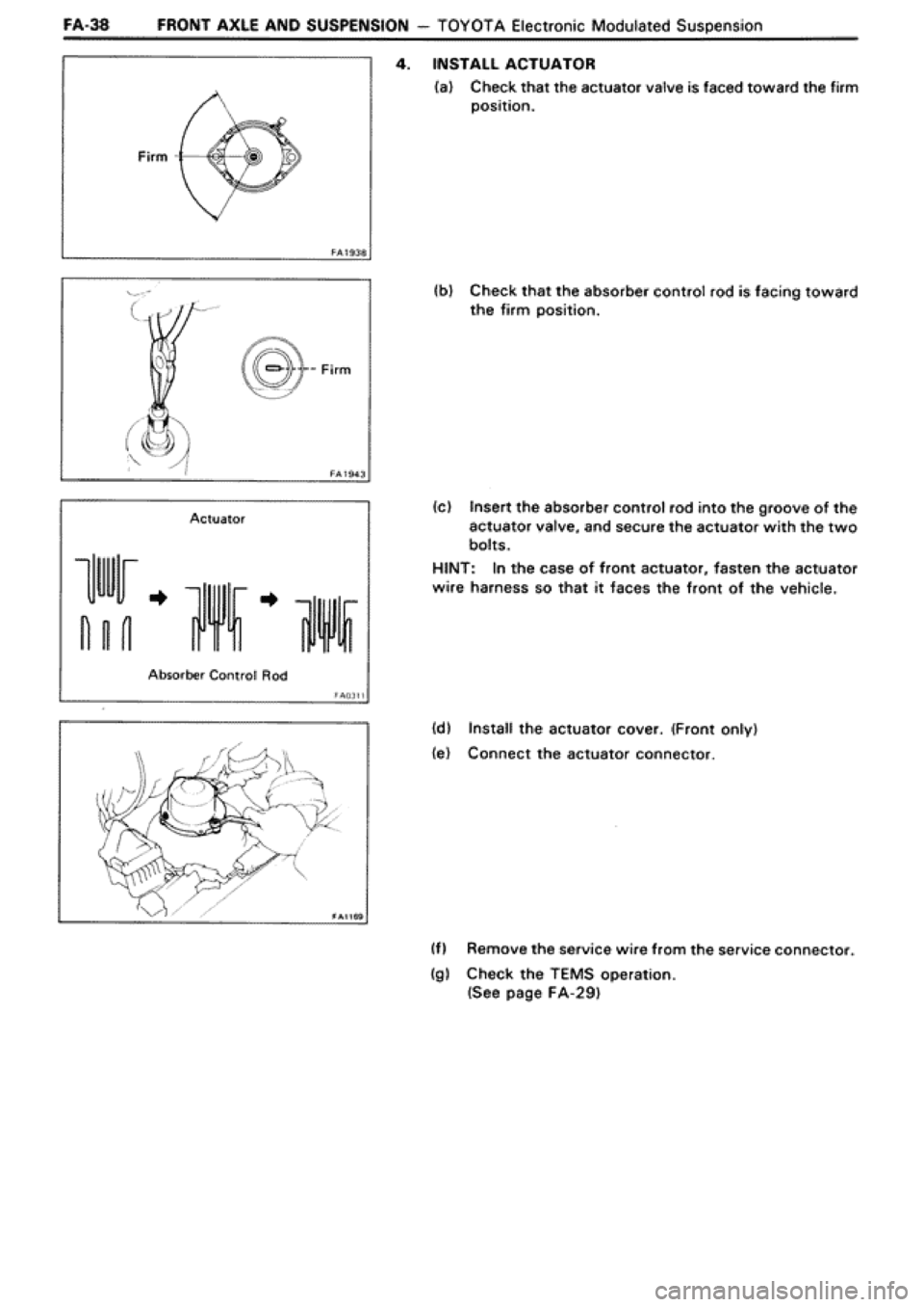TOYOTA SUPRA 1990 3.G Workshop Manual 