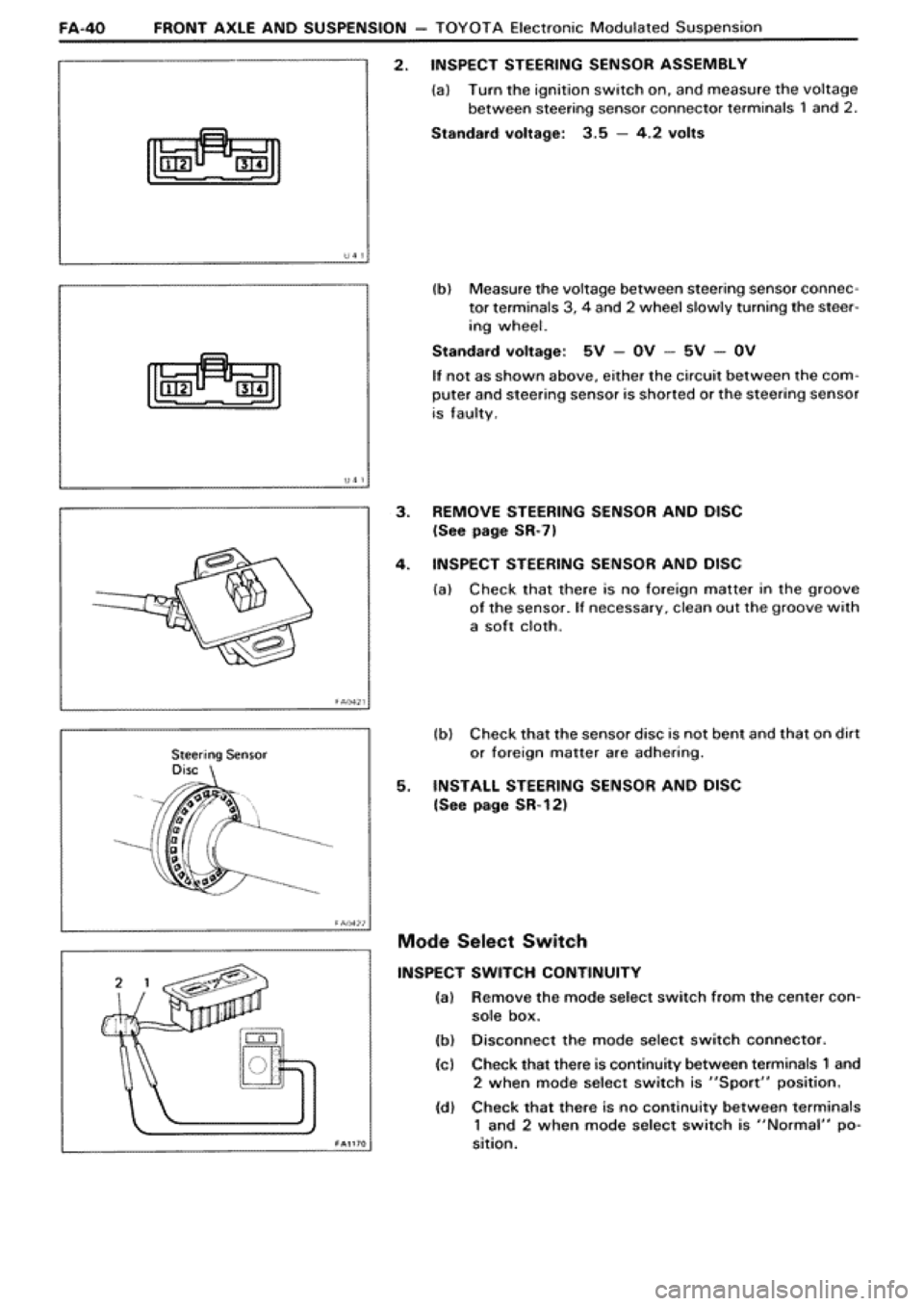 TOYOTA SUPRA 1990 3.G Workshop Manual 