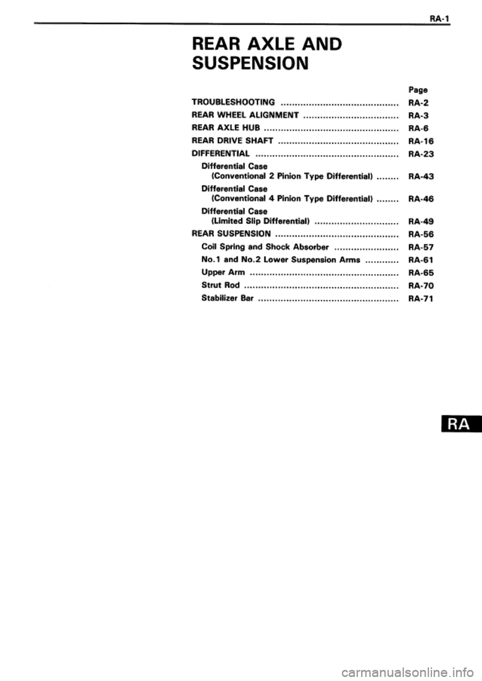 TOYOTA SUPRA 1990 3.G Workshop Manual 