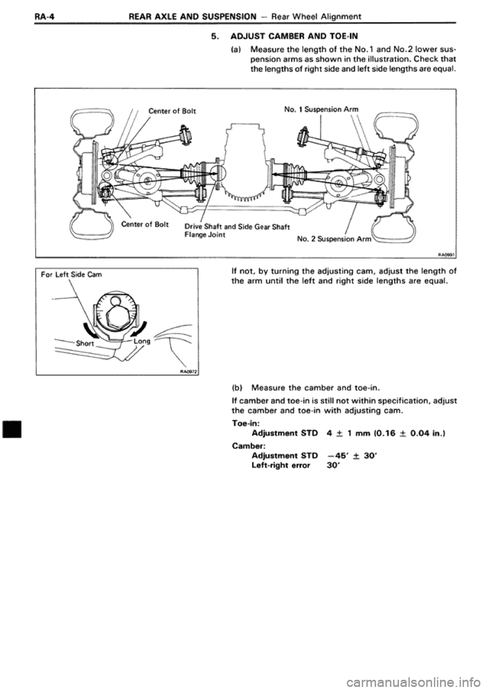 TOYOTA SUPRA 1990 3.G Workshop Manual 