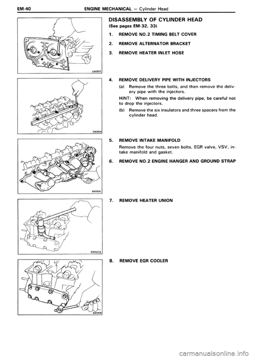 TOYOTA SUPRA 1990 3.G Workshop Manual 