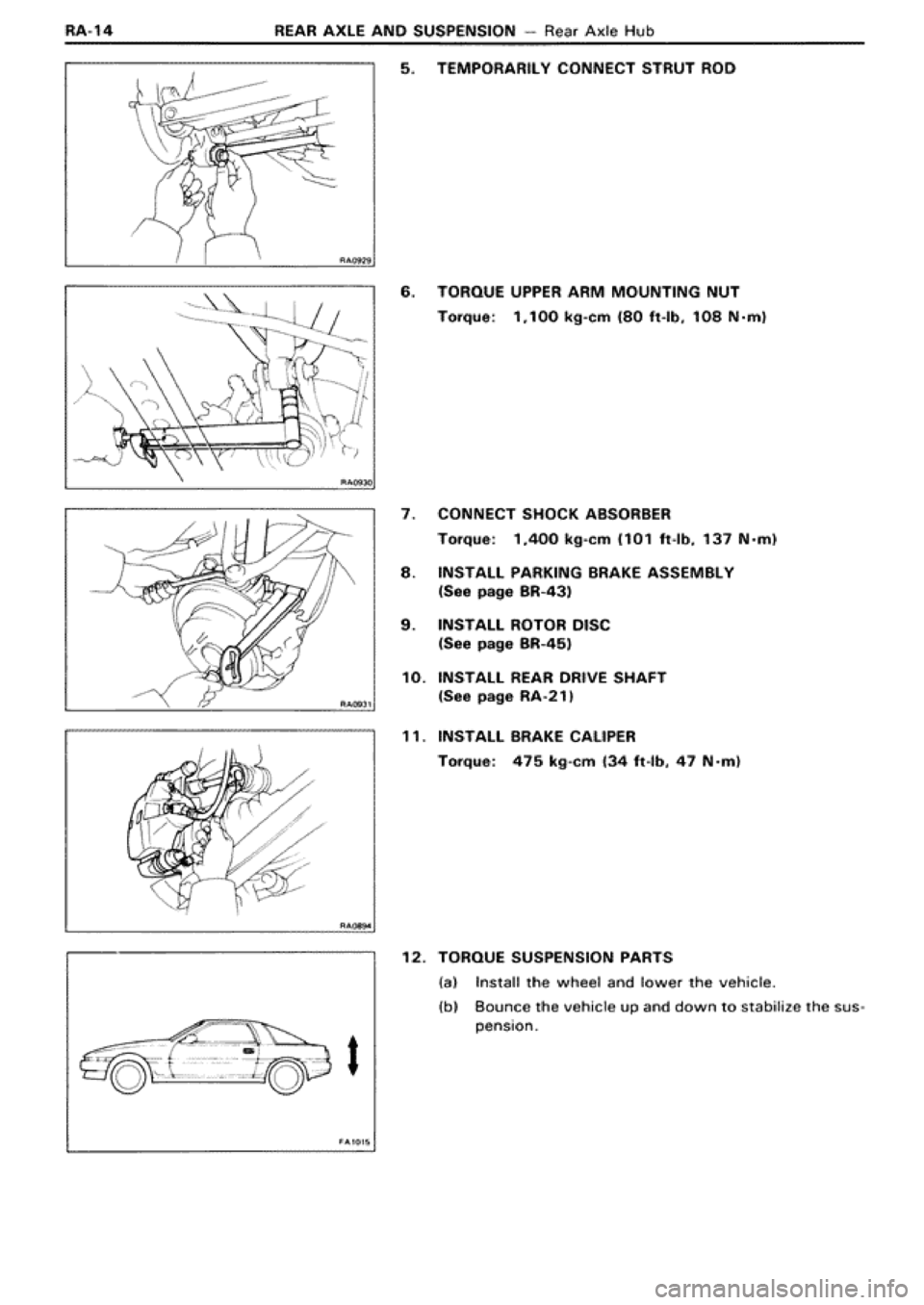 TOYOTA SUPRA 1990 3.G Workshop Manual 