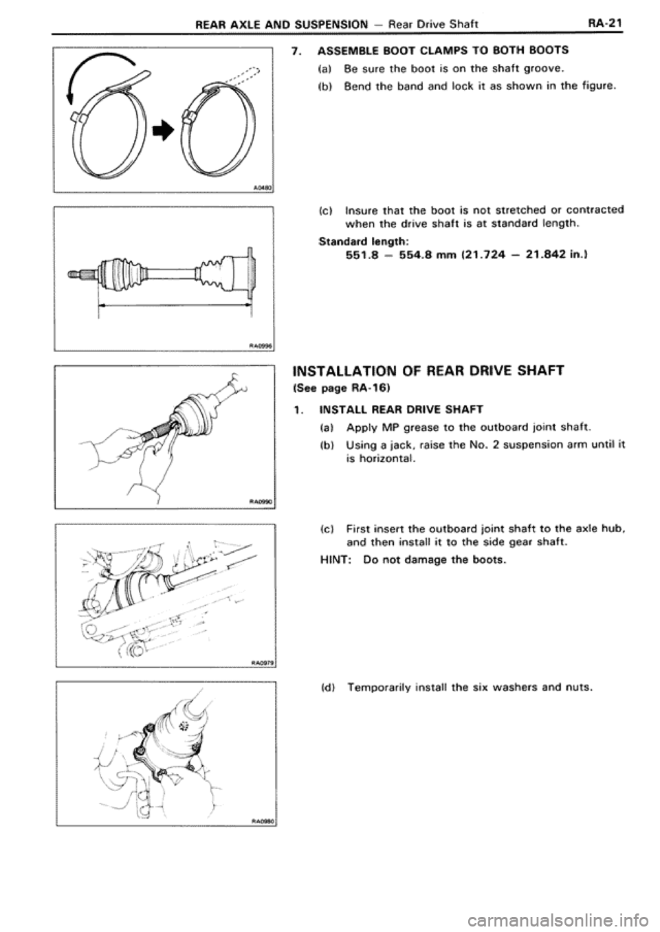 TOYOTA SUPRA 1990 3.G Workshop Manual 