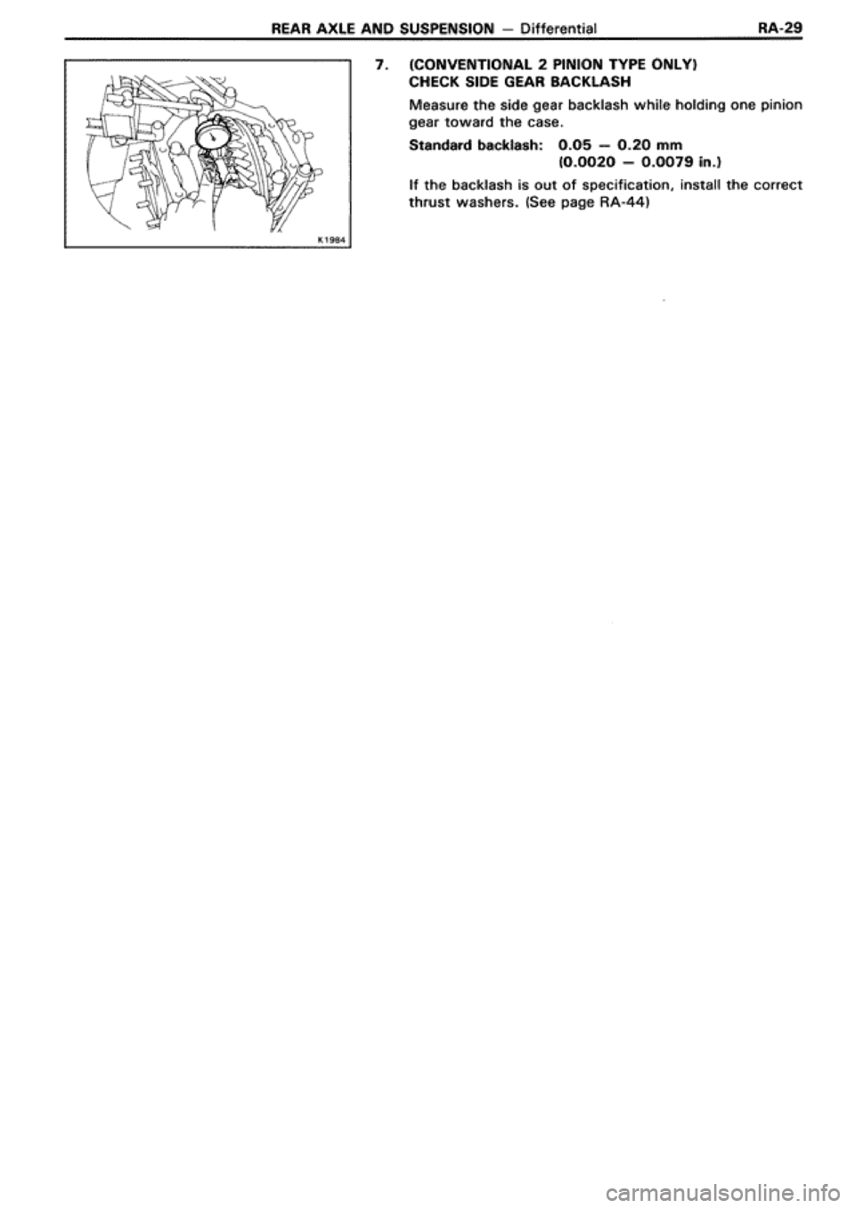 TOYOTA SUPRA 1990 3.G Workshop Manual 