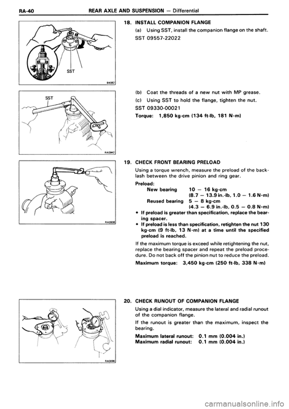 TOYOTA SUPRA 1990 3.G Workshop Manual 