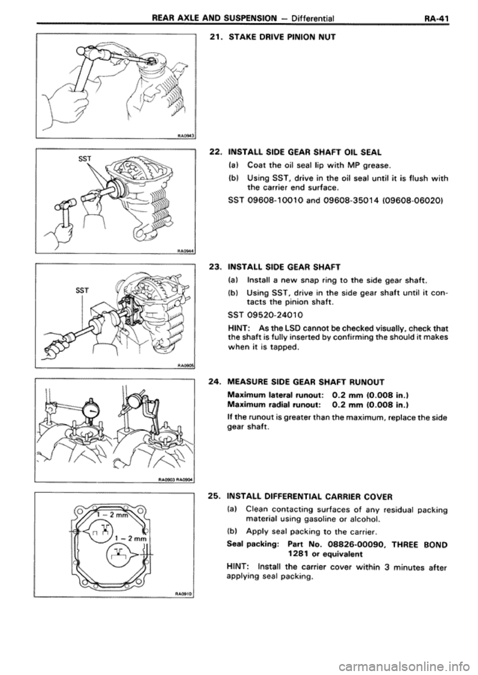 TOYOTA SUPRA 1990 3.G Workshop Manual 
